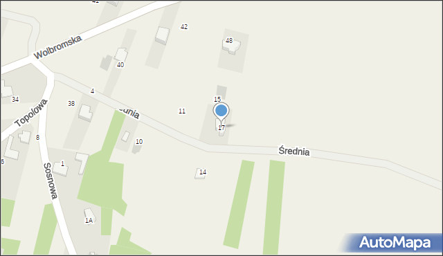 Bydlin, Średnia, 17, mapa Bydlin