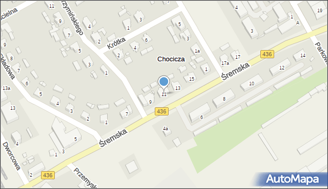 Chocicza, Śremska, 11, mapa Chocicza