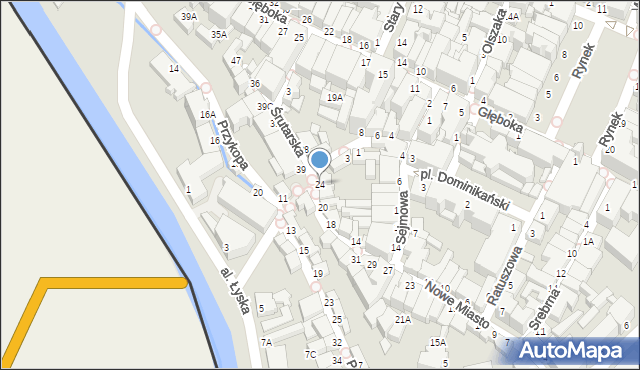 Cieszyn, Śrutarska, 24, mapa Cieszyna