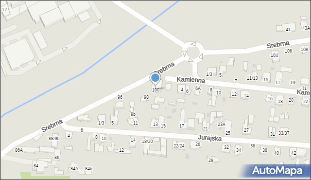 Częstochowa, Srebrna, 100, mapa Częstochowy