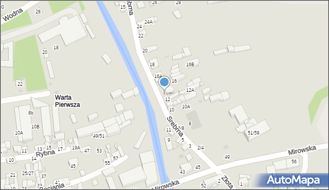 Częstochowa, Srebrna, 14, mapa Częstochowy