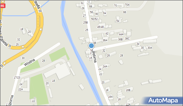 Częstochowa, Srebrna, 17, mapa Częstochowy