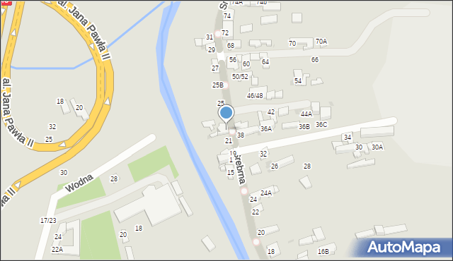 Częstochowa, Srebrna, 23, mapa Częstochowy