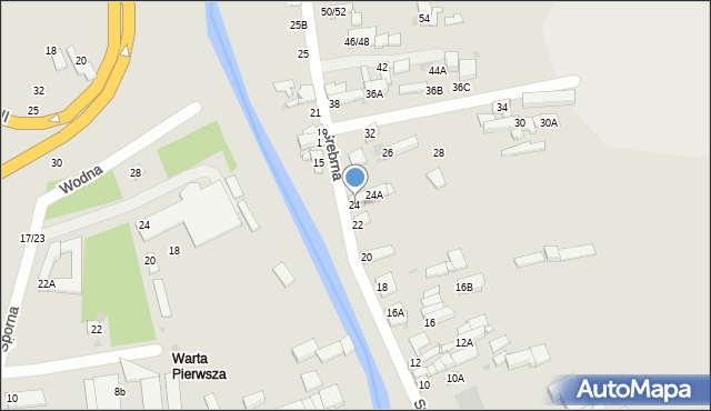 Częstochowa, Srebrna, 24, mapa Częstochowy