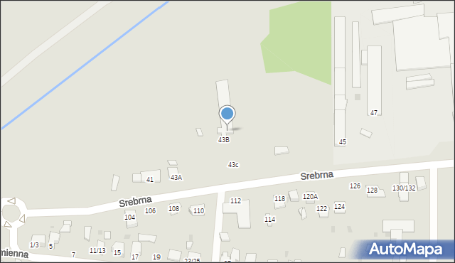 Częstochowa, Srebrna, 43, mapa Częstochowy