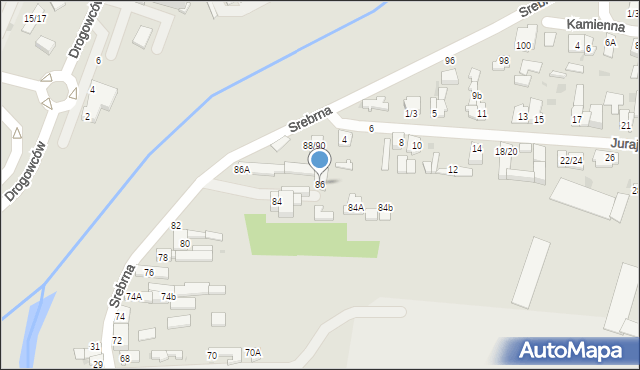 Częstochowa, Srebrna, 86, mapa Częstochowy