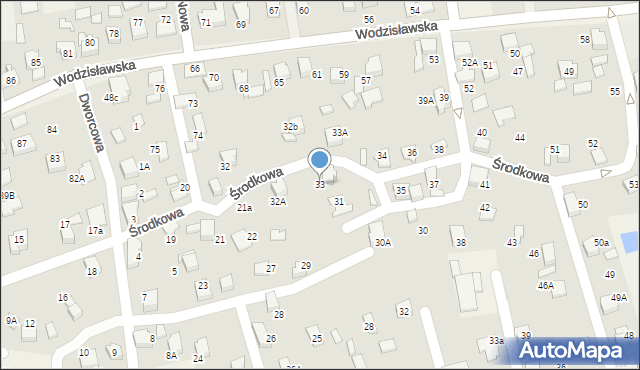 Czyżowice, Środkowa, 33, mapa Czyżowice