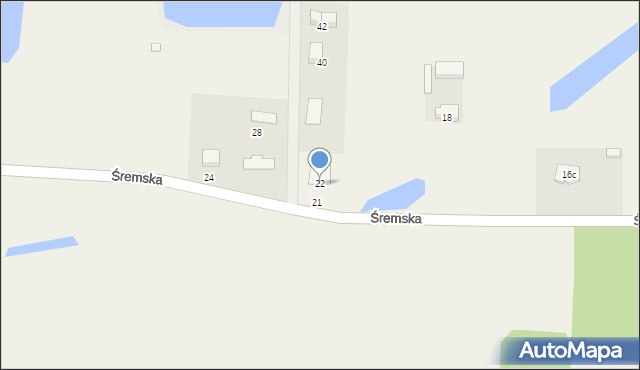 Dąbrowa, Śremska, 22, mapa Dąbrowa