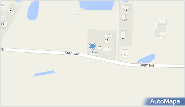 Dąbrowa, Śremska, 24, mapa Dąbrowa