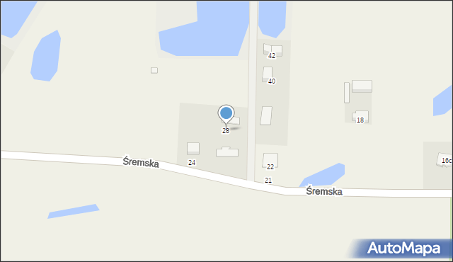 Dąbrowa, Śremska, 28, mapa Dąbrowa