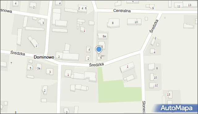 Dominowo, Średzka, 6, mapa Dominowo