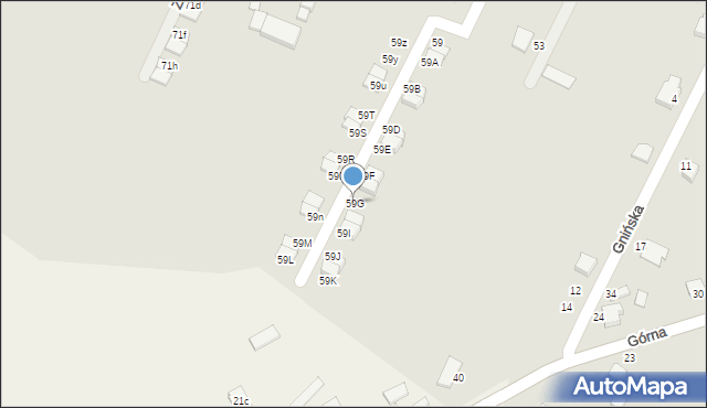 Grodzisk Wielkopolski, Środkowa, 59G, mapa Grodzisk Wielkopolski