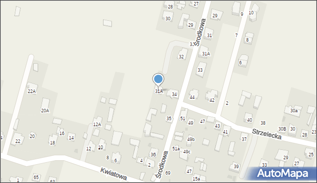 Izabelin-Dziekanówek, Środkowa, 31A, mapa Izabelin-Dziekanówek
