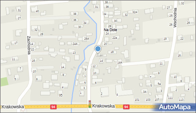 Jadowniki, Środkowa, 16, mapa Jadowniki