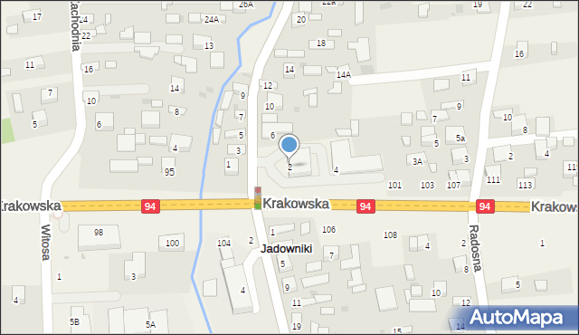 Jadowniki, Środkowa, 2, mapa Jadowniki