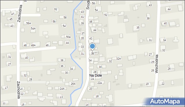 Jadowniki, Środkowa, 36, mapa Jadowniki