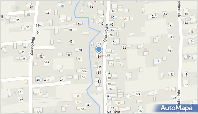 Jadowniki, Środkowa, 39, mapa Jadowniki