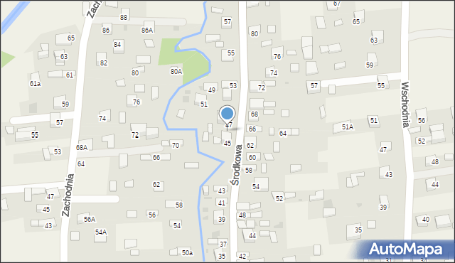 Jadowniki, Środkowa, 47A, mapa Jadowniki