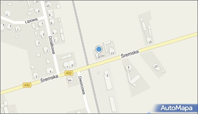 Jerka, Śremska, 11, mapa Jerka