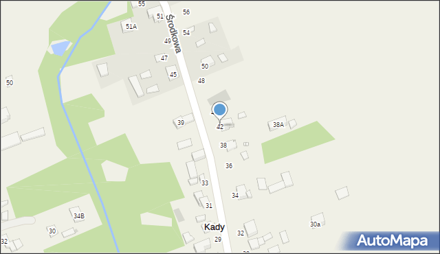 Kady, Środkowa, 42, mapa Kady