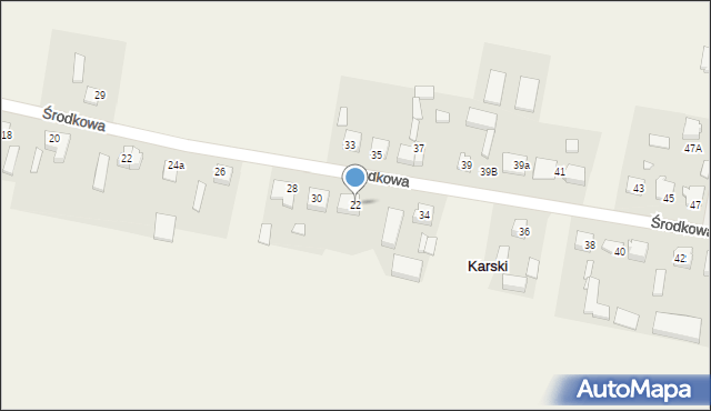 Karski, Środkowa, 22, mapa Karski