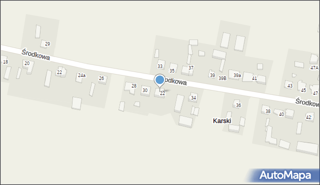 Karski, Środkowa, 32, mapa Karski