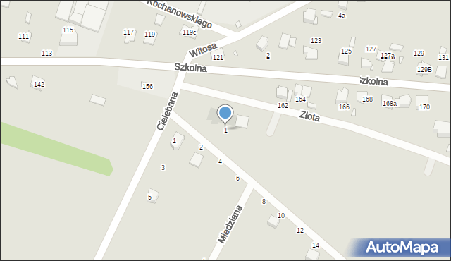 Kłobuck, Srebrna, 1, mapa Kłobuck