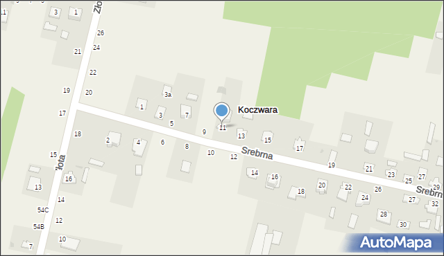 Koczwara, Srebrna, 11, mapa Koczwara