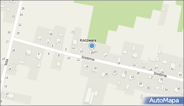Koczwara, Srebrna, 15, mapa Koczwara