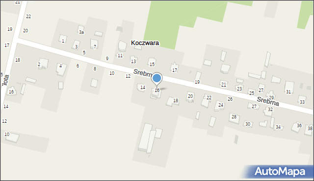 Koczwara, Srebrna, 16, mapa Koczwara