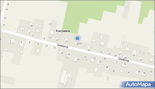 Koczwara, Srebrna, 17, mapa Koczwara