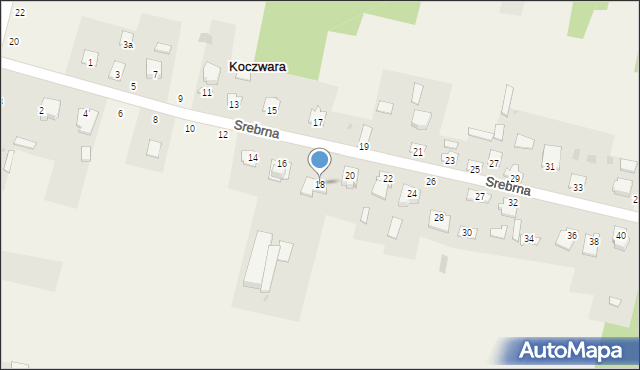 Koczwara, Srebrna, 18, mapa Koczwara