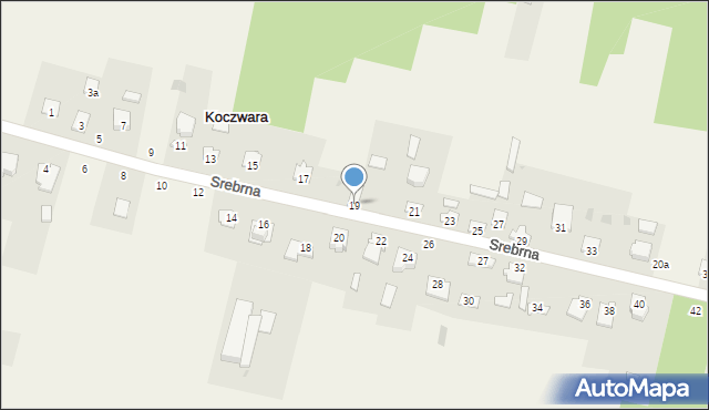 Koczwara, Srebrna, 19, mapa Koczwara