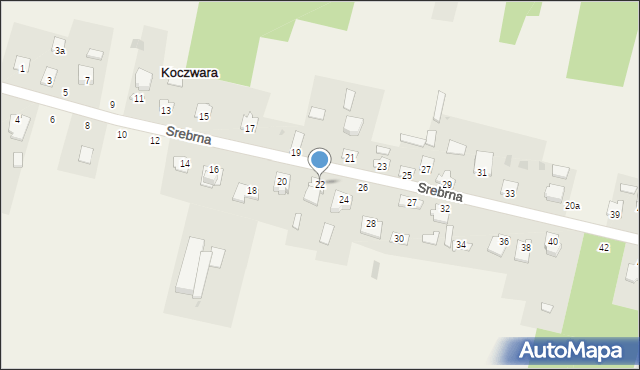 Koczwara, Srebrna, 22, mapa Koczwara