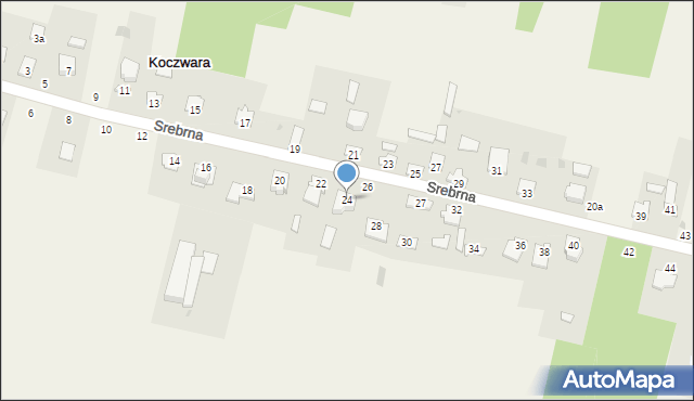 Koczwara, Srebrna, 24, mapa Koczwara