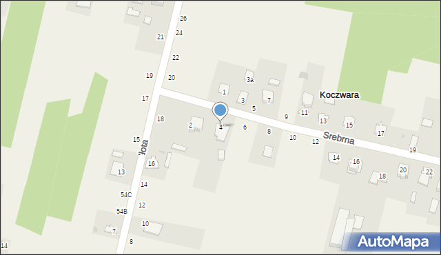 Koczwara, Srebrna, 4, mapa Koczwara