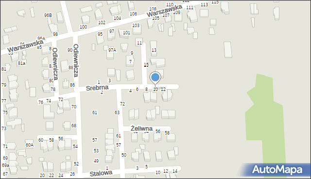 Koluszki, Srebrna, 10, mapa Koluszki