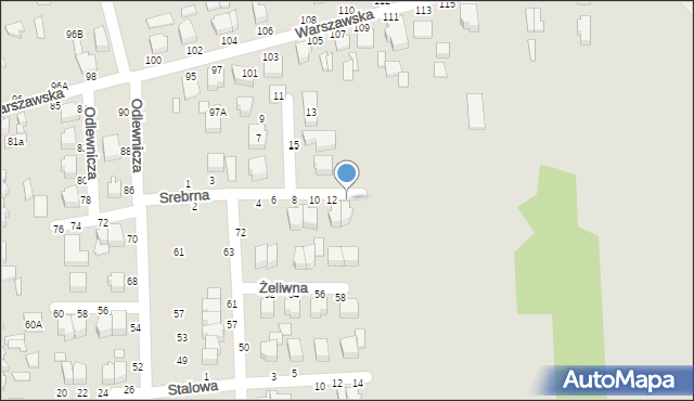 Koluszki, Srebrna, 14, mapa Koluszki