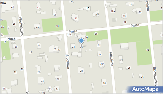 Konstancin-Jeziorna, Środkowa, 21, mapa Konstancin-Jeziorna