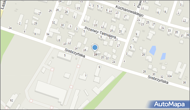 Konstantynów Łódzki, Srebrzyńska, 18, mapa Konstantynów Łódzki