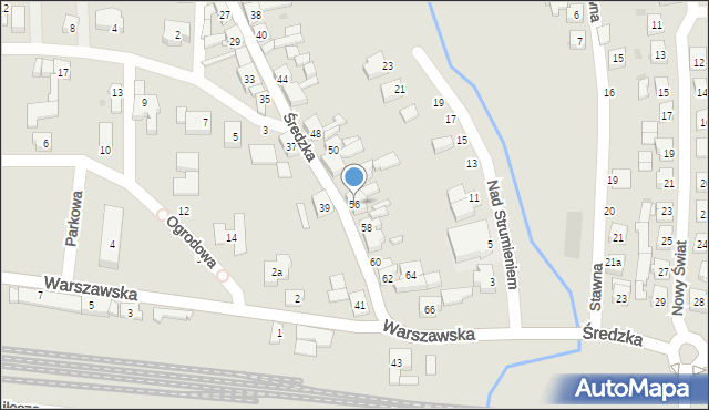 Kostrzyn, Średzka, 56, mapa Kostrzyn