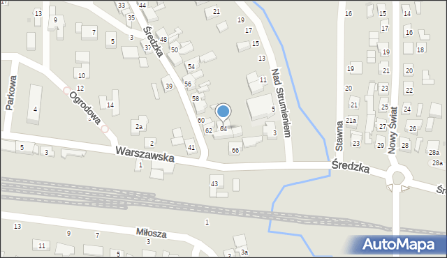 Kostrzyn, Średzka, 64, mapa Kostrzyn