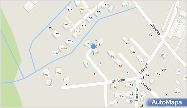 Kraków, Srebrna, 6, mapa Krakowa