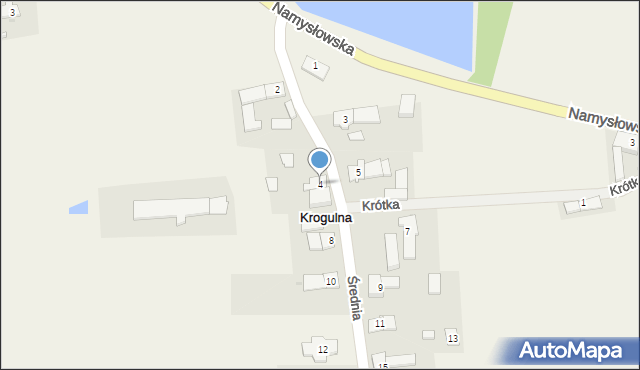 Krogulna, Średnia, 4, mapa Krogulna