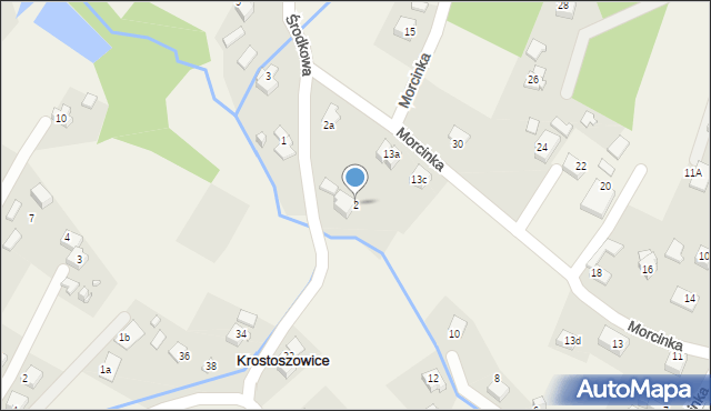 Krostoszowice, Środkowa, 2, mapa Krostoszowice