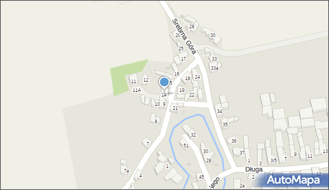 Krzanowice, Srebrna Góra, 14, mapa Krzanowice