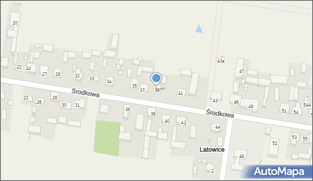 Latowice, Środkowa, 39, mapa Latowice