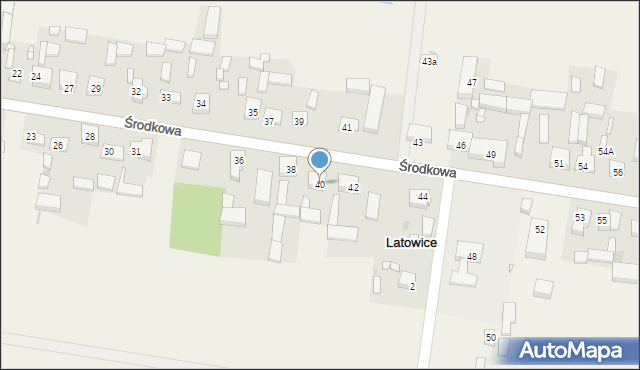 Latowice, Środkowa, 40, mapa Latowice