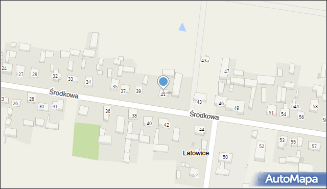 Latowice, Środkowa, 41, mapa Latowice