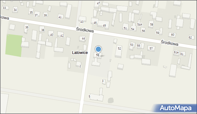 Latowice, Środkowa, 48, mapa Latowice